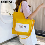 Canvas Crossbody Tote Bag for Women with Long Strap