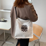 Women's Shoulder Bag Canvas Zipper Tote Solid Large One Shoulder Handbag