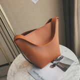 Women's Chain Bucket Handbags PU Leather Totes Shopping Bag
