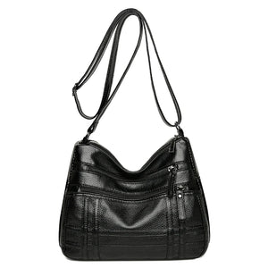 Women's Large Shoulder Bag Soft Leather Messenger Lady Red