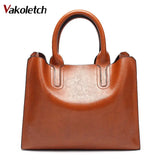 Women's Leather Totes Bag Handbag Embossed Flower KL218