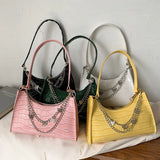 Women's Shoulder Bags PU Leather Chain Crocodile Pattern Totes