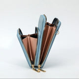 Women's Pu Leather Shoulder Bag Wallet with Touch Screen Mobile Phone Pack