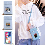 Women's Pu Leather Shoulder Bag Wallet with Touch Screen Mobile Phone Pack