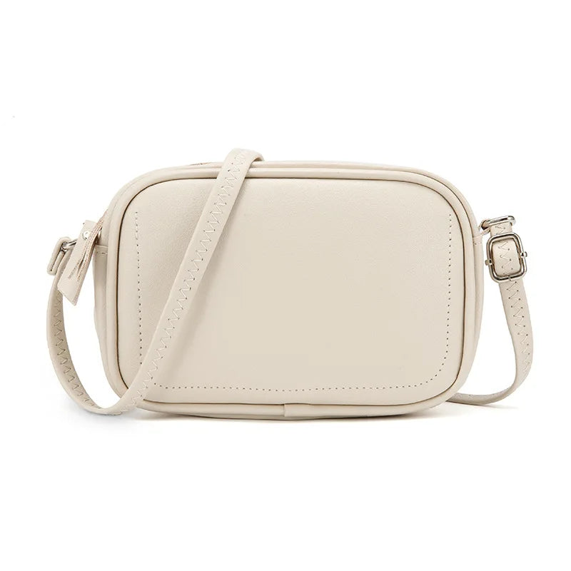 Solid Leather Crossbody Bag Women's Shoulder Messenger Bag
