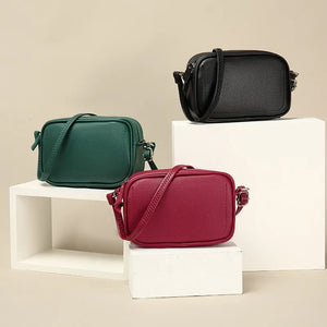 Solid Leather Crossbody Bag Women's Shoulder Messenger Bag