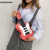 Women's Guitar Shape Crossbody Messenger Bag Pu Bag
