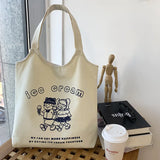 Fruit Print Canvas Shoulder Bag for Women