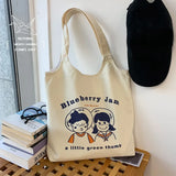 Fruit Print Canvas Shoulder Bag for Women