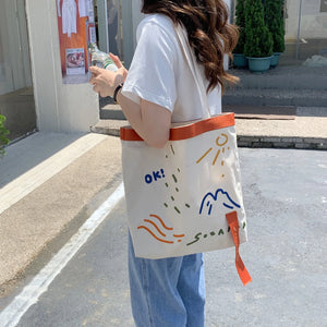 Large Canvas Shoulder Shoppers Handbag Tote Bag for Women