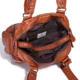 Women's Large Retro Shoulder Bag Soft PU Waterproof Crossbody Handbag