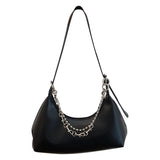 Women's Chain Shoulder Bag with Fringe, PU Leather Handbag
