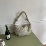 Retro Diamond Shoulder Messenger Bag Nylon Large Capacity Dumpling Bags