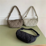 Retro Diamond Shoulder Messenger Bag Nylon Large Capacity Dumpling Bags