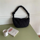 Retro Diamond Shoulder Messenger Bag Nylon Large Capacity Dumpling Bags