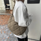 Retro Diamond Shoulder Messenger Bag Nylon Large Capacity Dumpling Bags
