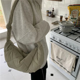 Retro Diamond Shoulder Messenger Bag Nylon Large Capacity Dumpling Bags