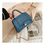 Women's Sloping Bag PU Leather Stone Patterned Small Square Bag