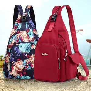 Women's Small Backpack Retro Floral Shoulder Chest Bag Female Bagpack Ladies