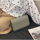 Women's Small Bag Metal Chain One-Shoulder Diagonal Solid