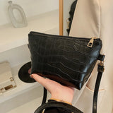 Women's Crocodile Stripe Cross-body Bag Retro Shoulder Bag