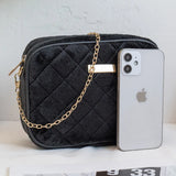 Women's Small Fragrance Rhombus Chain Purse Shoulder Messenger Bag