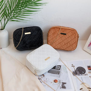 Women's Small Fragrance Rhombus Chain Purse Shoulder Messenger Bag