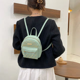 Women's Rivet Studded Leather Backpack Lightweight Travel Satchel
