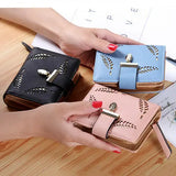 Women's Small Leather Wallet Purse Compact Mini Purse