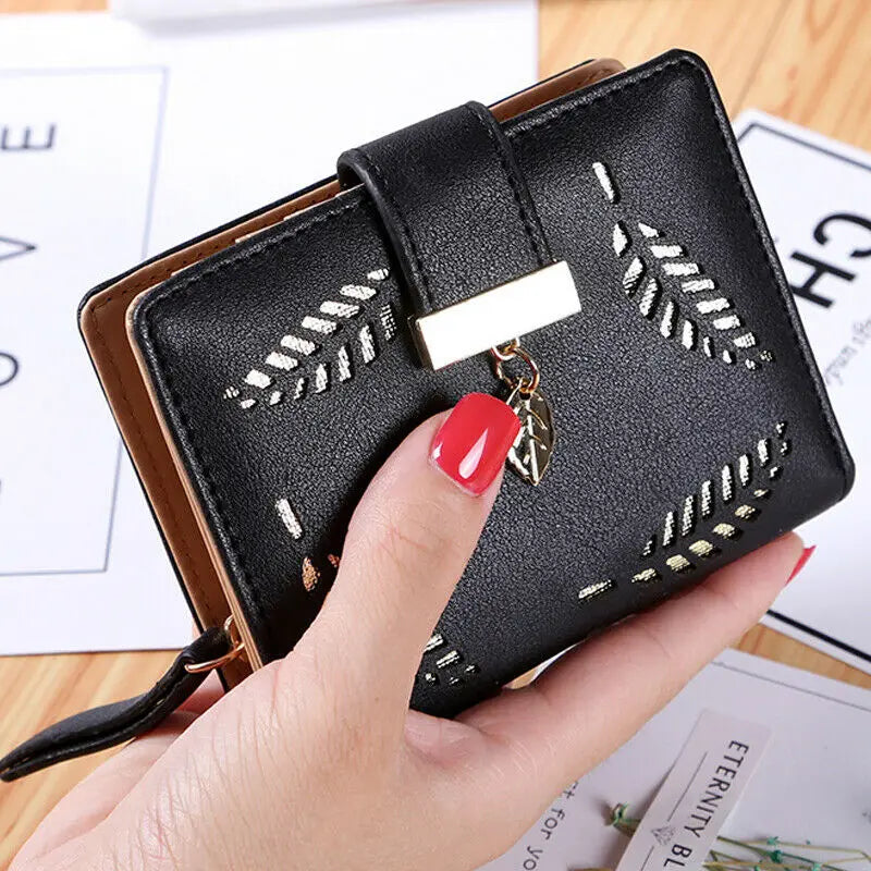 Women's Small Leather Wallet Purse Compact Mini Purse