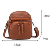 Women's Small Messenger Crossbody Bag Soft Leather Texture Shoulder Bag