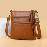 Women's Small Shoulder Crossbody Bag Multi-layer Messenger Soft Handbag Purse
