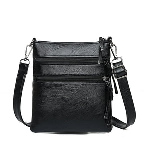 Women's Small Shoulder Crossbody Bag Multi-layer Messenger Soft Handbag Purse
