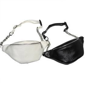 Women's Small Size Waist Bag Crossbody Bag Black/White Chest Bags