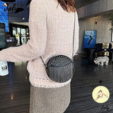 Women's Small Studs Crossbody Handbag Shell Shape Shoulder Messenger Bag