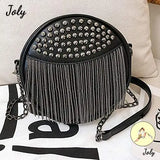 Women's Small Studs Crossbody Handbag Shell Shape Shoulder Messenger Bag