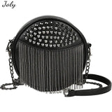 Women's Small Studs Crossbody Handbag Shell Shape Shoulder Messenger Bag