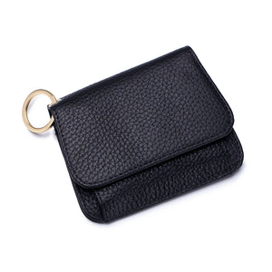 Women's Small Leather Organizer Wallet with Keychain