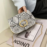 Women's Snake Pattern Shoulder Bag Mini Crossbody Handbag
