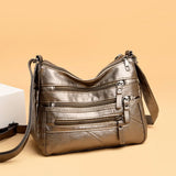 Soft Leather Crossbody Bags Purses with Many Pockets