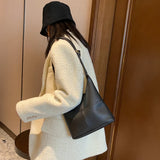 Soft Leather Handbag High Shoulder Bag Tote Bucket Bag Women's Handbags