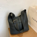 Soft Leather Handbag High Shoulder Bag Tote Bucket Bag Women's Handbags