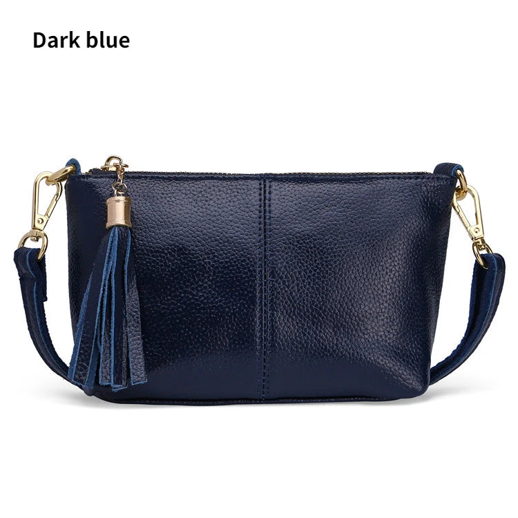Women's Soft Leather Shoulder Bag Cowhide Leather Female Small Portable Phone Ba