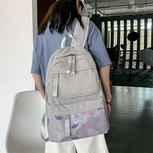 Women's Solid Backpack Schoolbag Multi-purpose Backpack