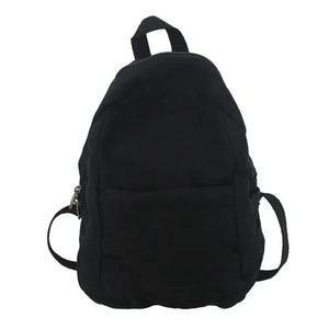 Solid Canvas Backpack Unisex Travel College Schoolbag