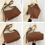 Women's Retro Single Shoulder Bag Large Capacity Crossbody Lazy Wind Tote Bag