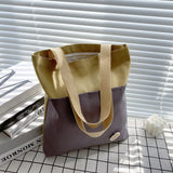 Solid Canvas Handbag Girl Shoulder Bag Shopping Purse