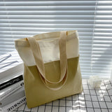 Solid Canvas Handbag Girl Shoulder Bag Shopping Purse