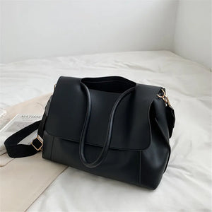 Women's Solid Messenger Bag Large Capacity Commute Tote Shoulder Bags
