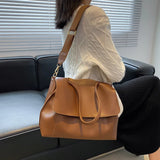 Women's Solid Messenger Bag Large Capacity Commute Tote Shoulder Bags